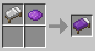 Схема крафта: Фиолетовая кровать