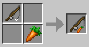 Схема крафта: Удочка с морковью