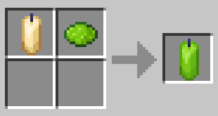 Схема крафта: Светло-зелёная свеча
